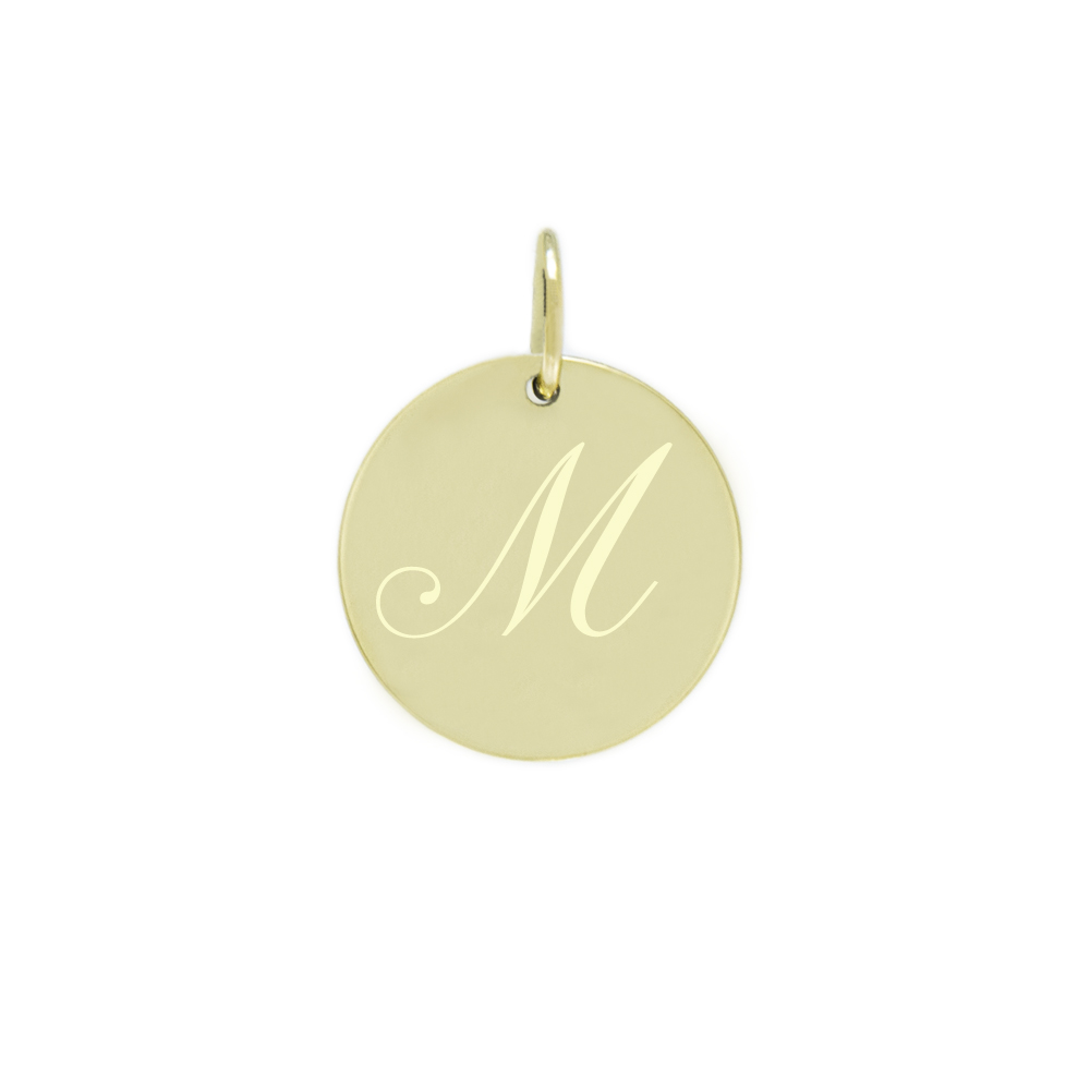 Obesek črka M rumeno zlato