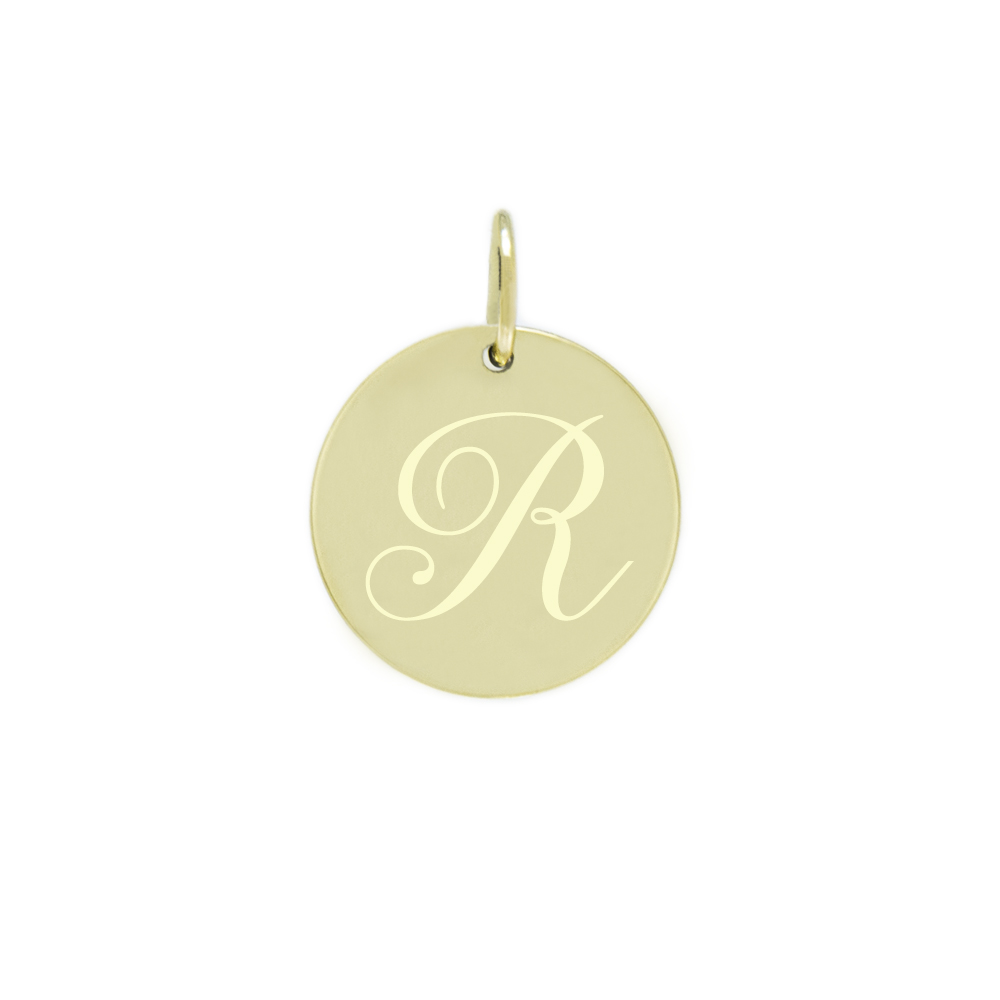 Obesek črka R rumeno zlato