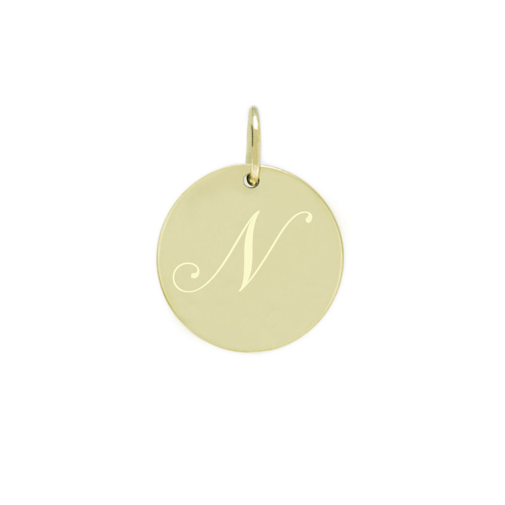 Obesek črka N rumeno zlato