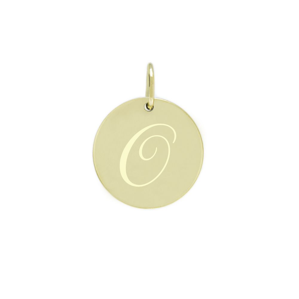 Obesek črka O rumeno zlato