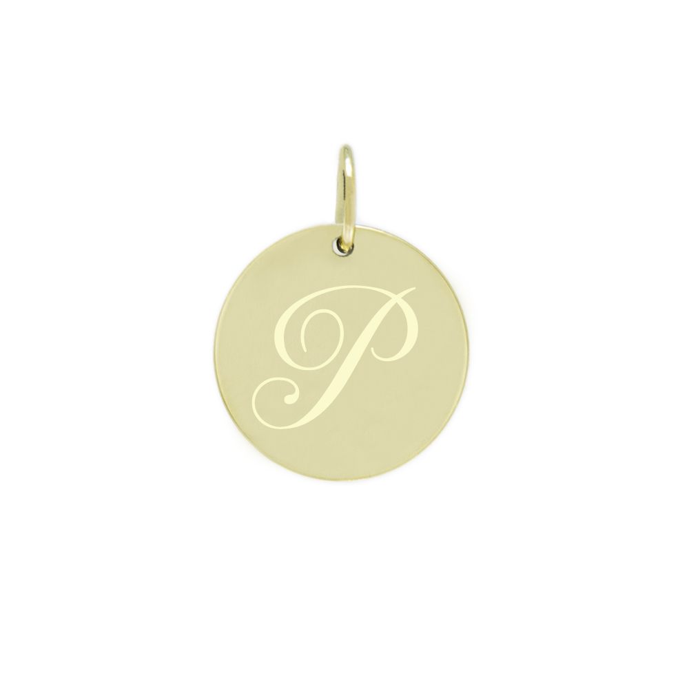 Obesek črka P rumeno zlato