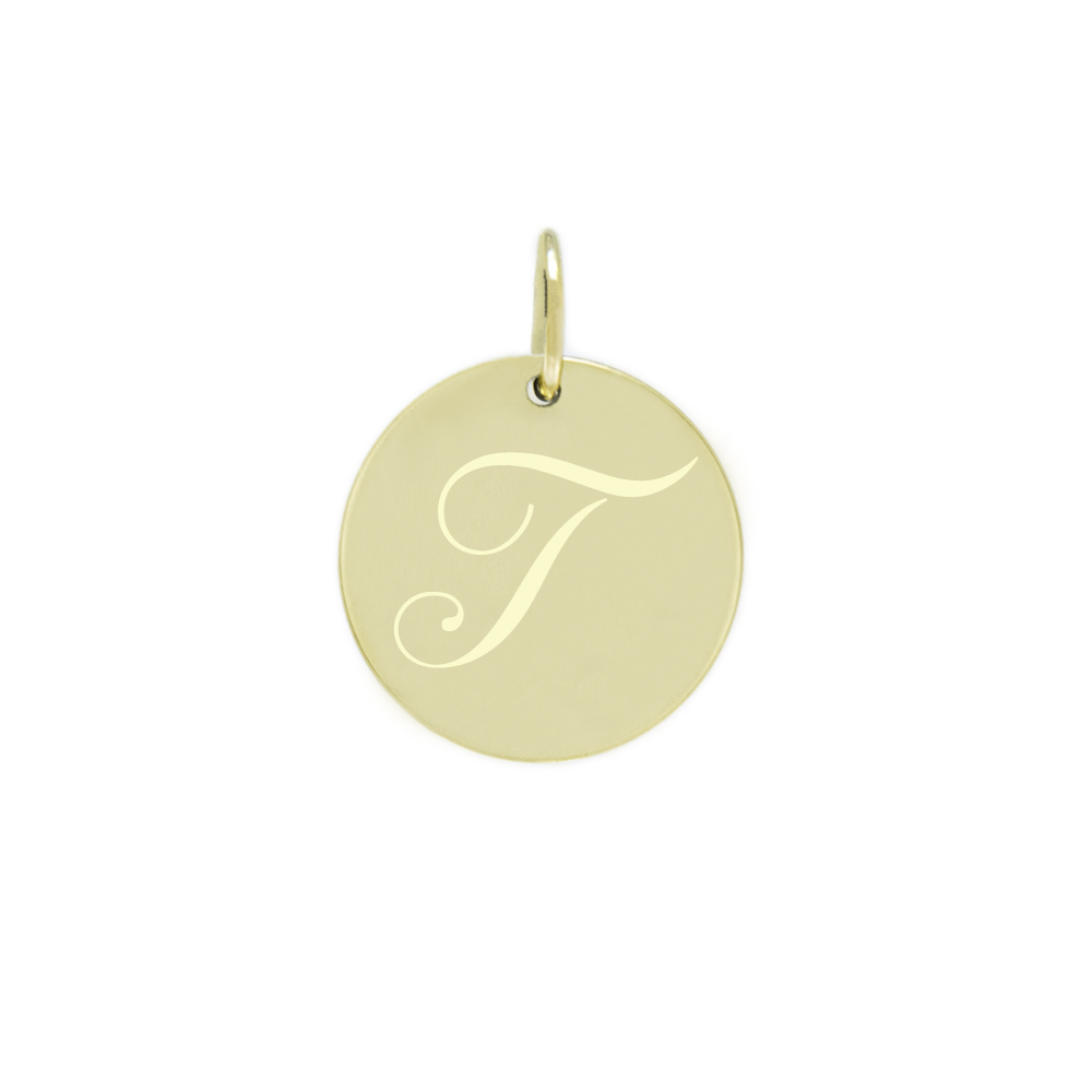 Obesek črka T rumeno zlato