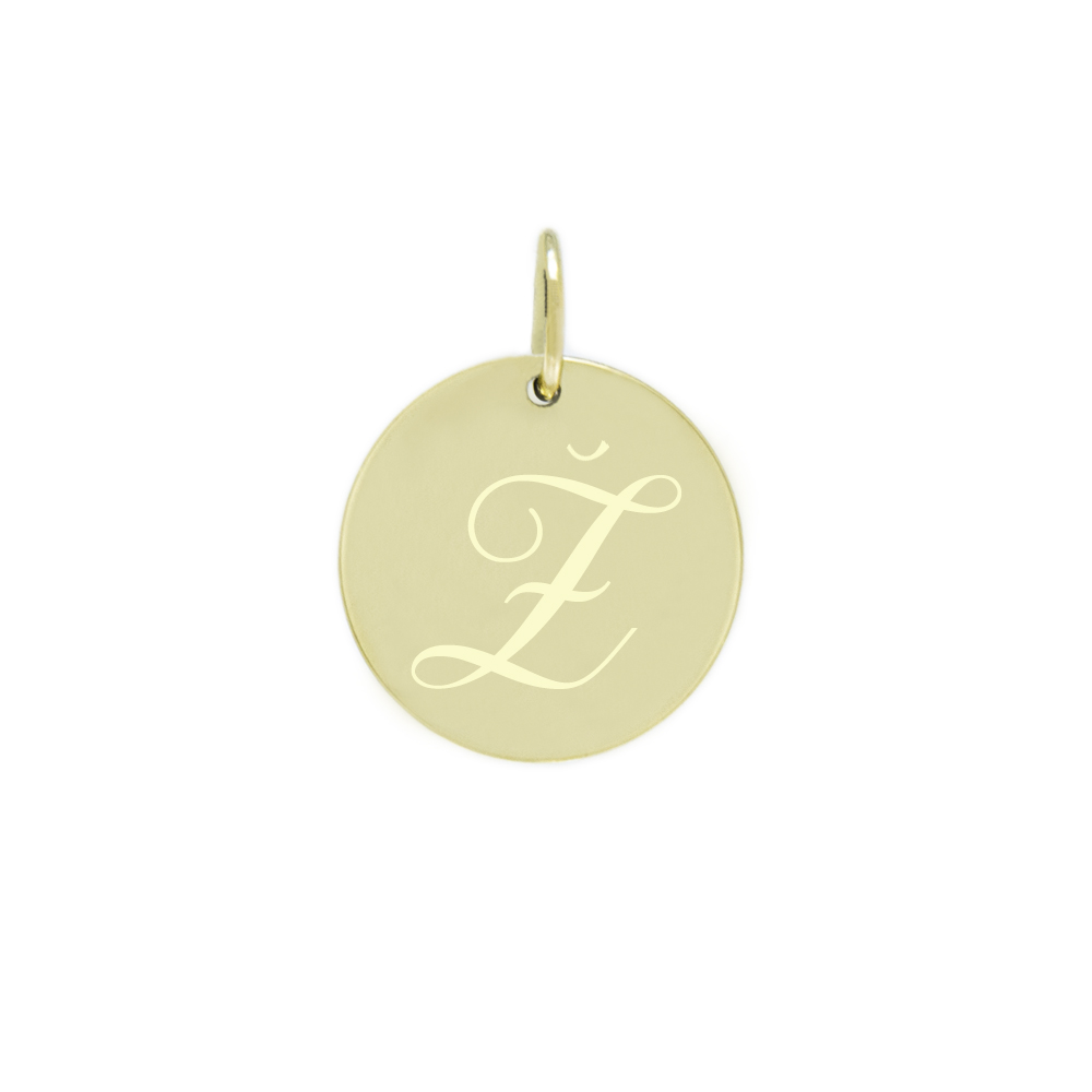 Obesek črka Ž rumeno zlato