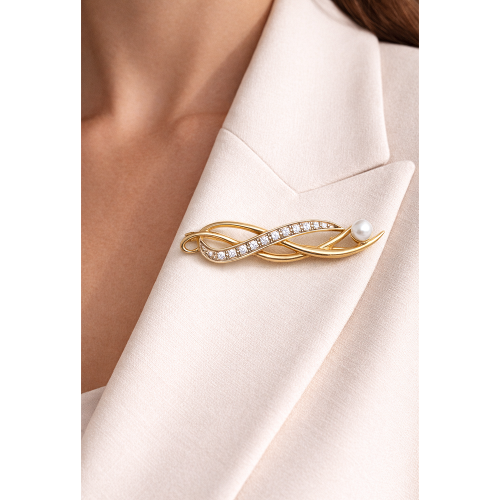 Zlata ženska broška 1-2